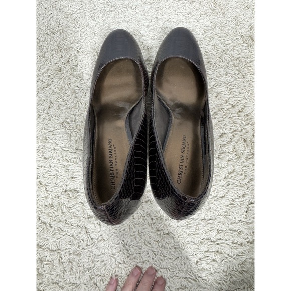 Christian Siriano Women's Brown Snake Embossed Stiletto Platform Heels Size 13 - Picture 8 of 14